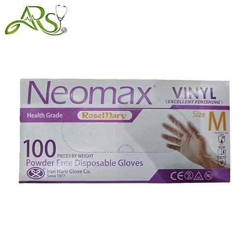 دستکش وینیل بدون پودر سایز M (نئومکس)